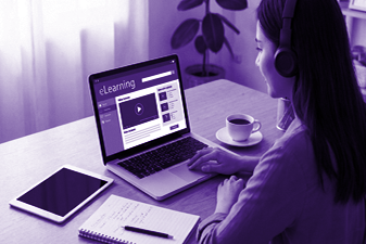 person learning while at teh computer